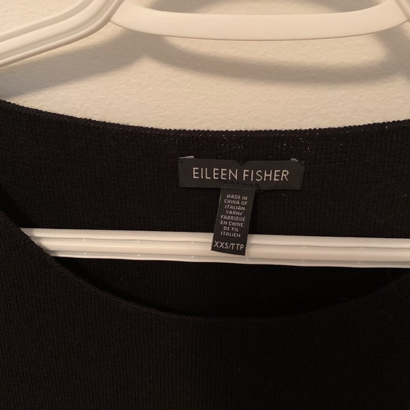 Eileen Fisher Loose-Fitting Black Wool Tank Top - Picture 2 of 4